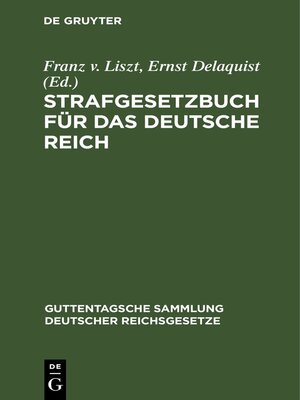 cover image of Strafgesetzbuch für das Deutsche Reich